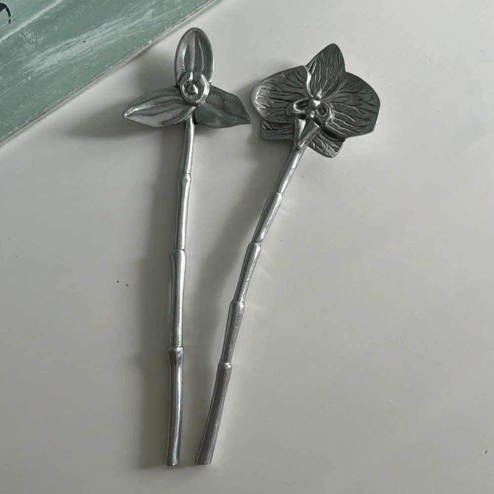 Mariposa Floral Salad Serving Utensils Made in Mexico